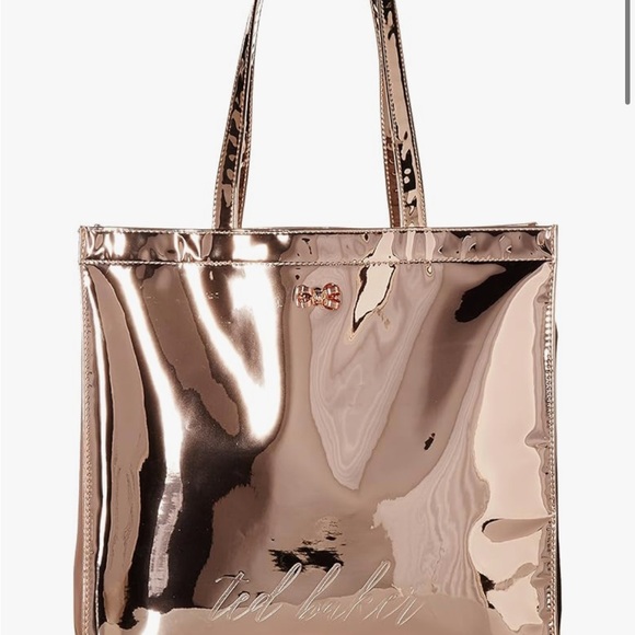 Ted Baker Metallic Rose Gold Tote Bag - Picture 2 of 3